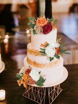 OrangeRed Artificial Cake Flowers Wedding Toppers For Decor