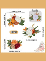 OrangeRed Artificial Cake Flowers Wedding Toppers For Decor