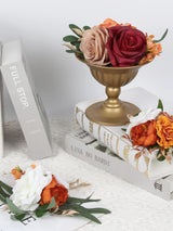 OrangeRed Artificial Cake Flowers Wedding Toppers For Decor