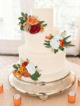 OrangeRed Artificial Cake Flowers Wedding Toppers For Decor