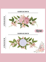 Pink Wedding Cake Toppers Floral Decorations Topper01