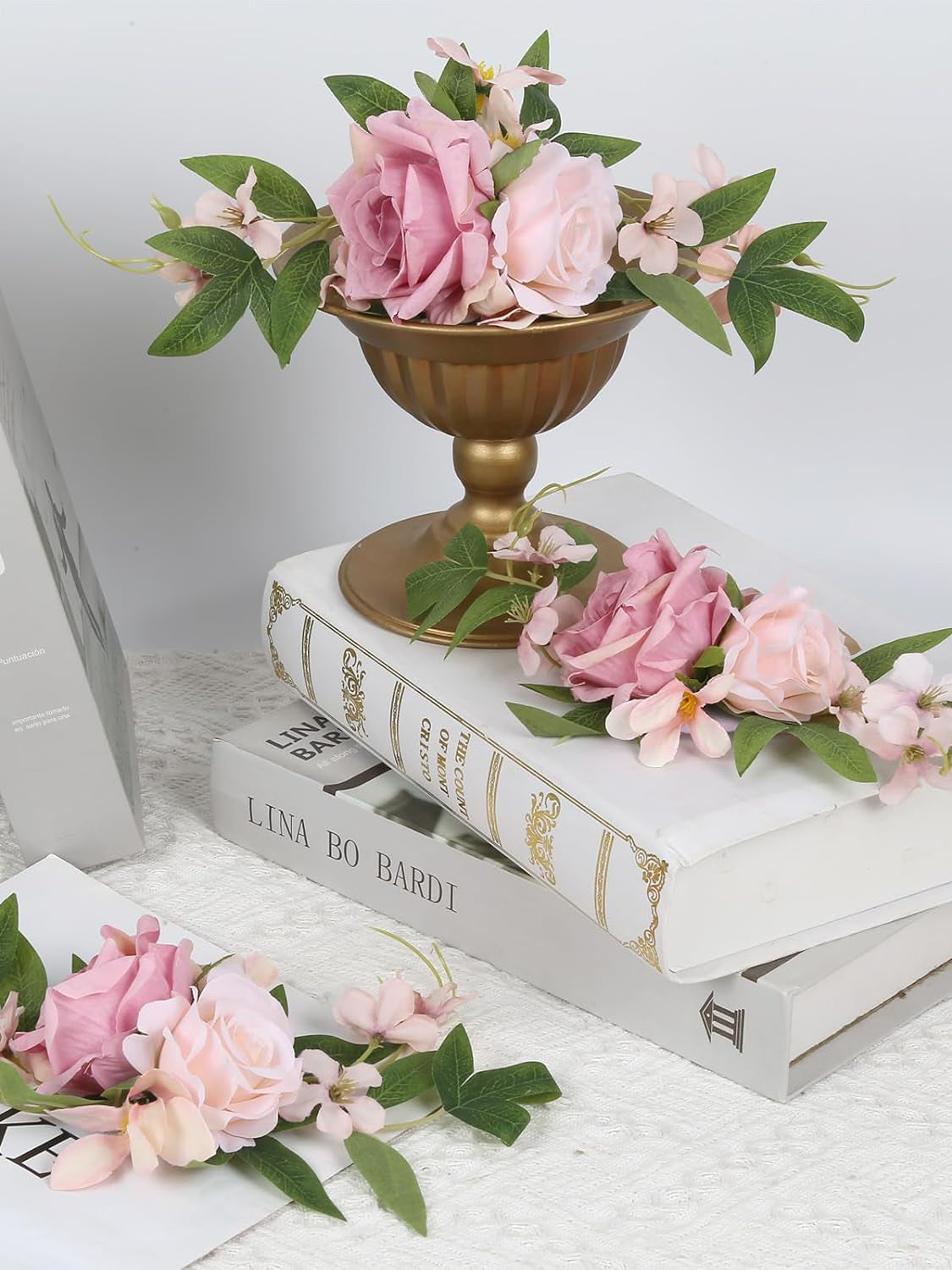 Pink Wedding Cake Toppers Floral Decorations Topper01