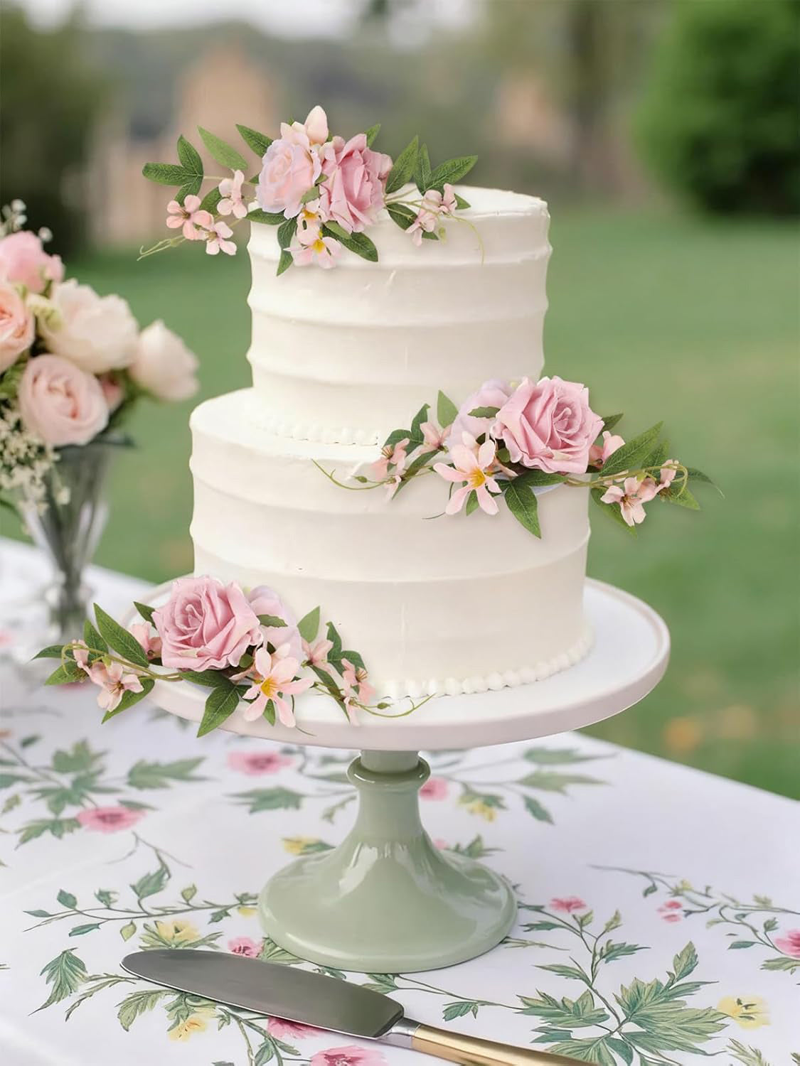 Pink Wedding Cake Toppers Floral Decorations Topper01