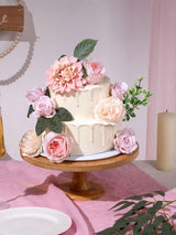 Baby Pink Artificial Faux Roses Peonies Mix Dahlia DIY Flowers Box