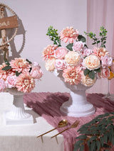Baby Pink Artificial Faux Roses Peonies Mix Dahlia DIY Flowers Box