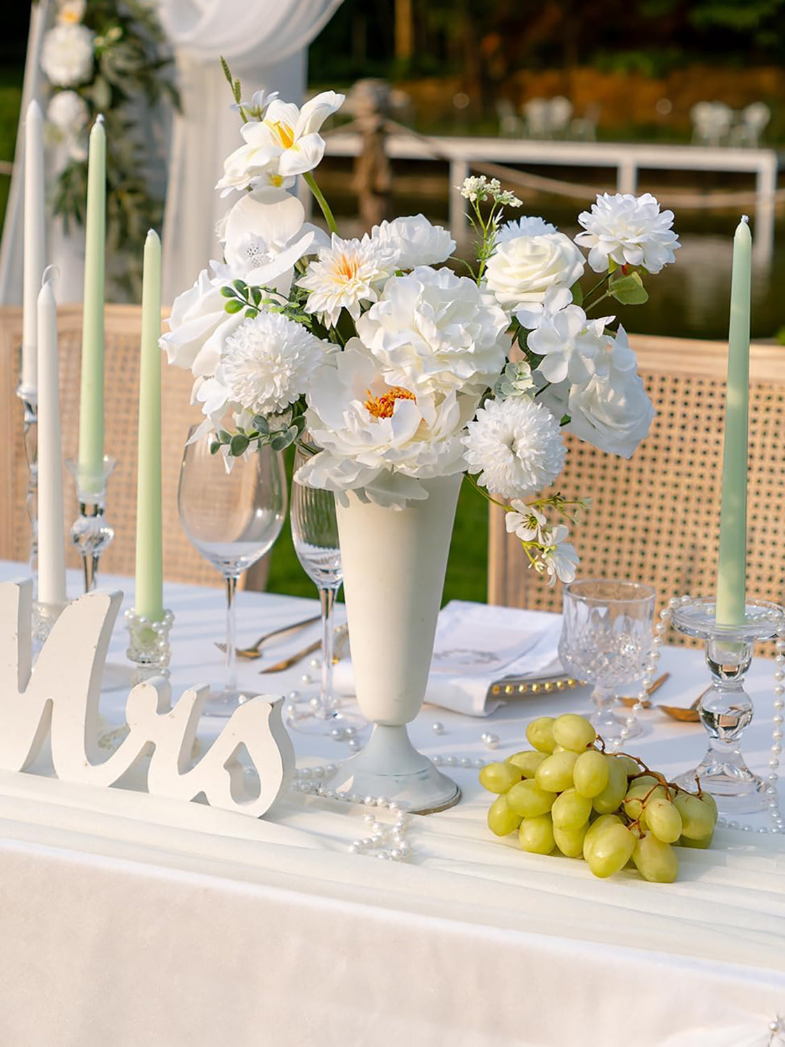 Ivory White DIY Wedding Artificial Roses Flowers Combo Box