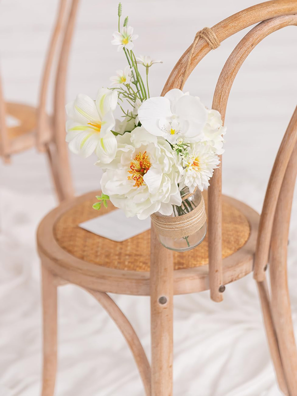 Ivory White DIY Wedding Artificial Roses Flowers Combo Box