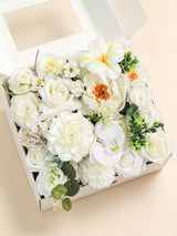 Ivory White DIY Wedding Artificial Roses Flowers Combo Box