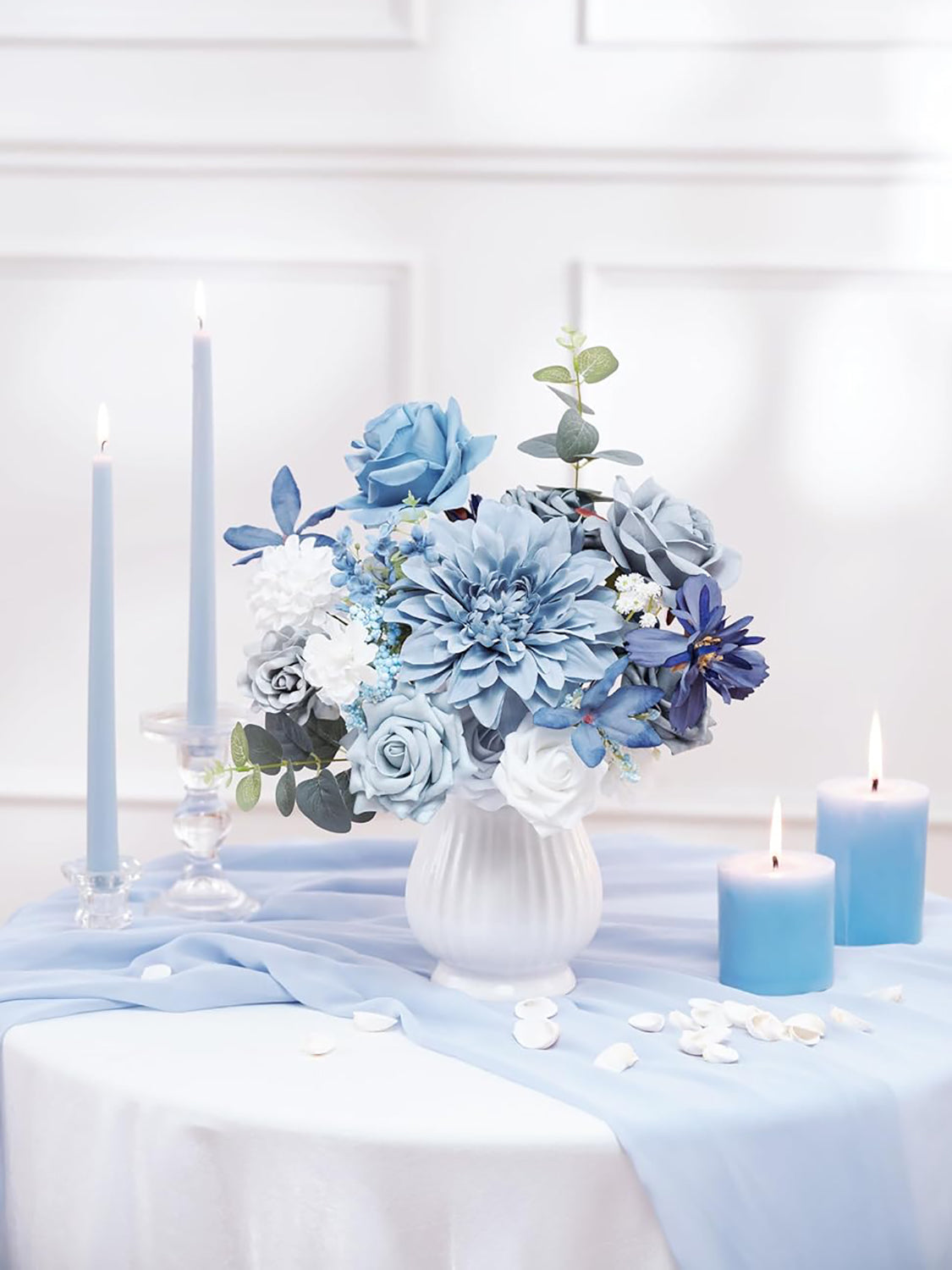 Dusty Blue DIY Wedding Artificial Flowers Combo Box