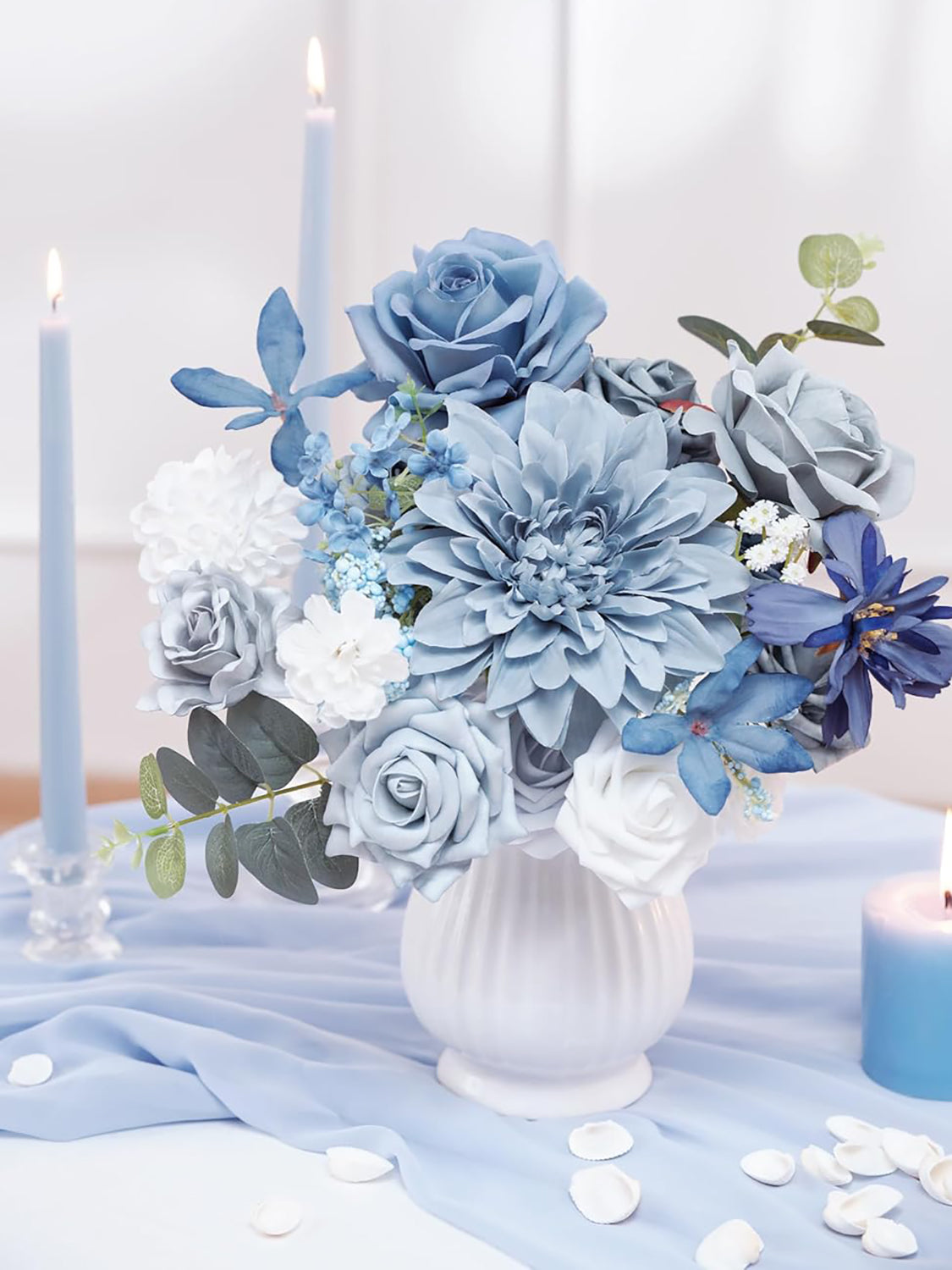 Dusty Blue DIY Wedding Artificial Flowers Combo Box