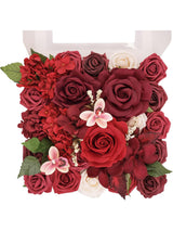 Burgundy DIY Wedding Artificial Roses Flowers Combo Box