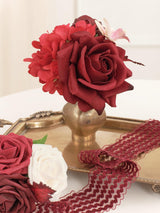 Burgundy DIY Wedding Artificial Roses Flowers Combo Box
