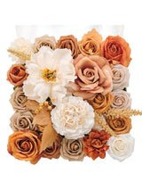 Light Burnt Orange & Champange DIY Wedding Artificial Flowers Combo Box