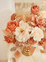 Light Burnt Orange & Champange DIY Wedding Artificial Flowers Combo Box