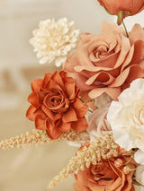 Light Burnt Orange & Champange DIY Wedding Artificial Flowers Combo Box