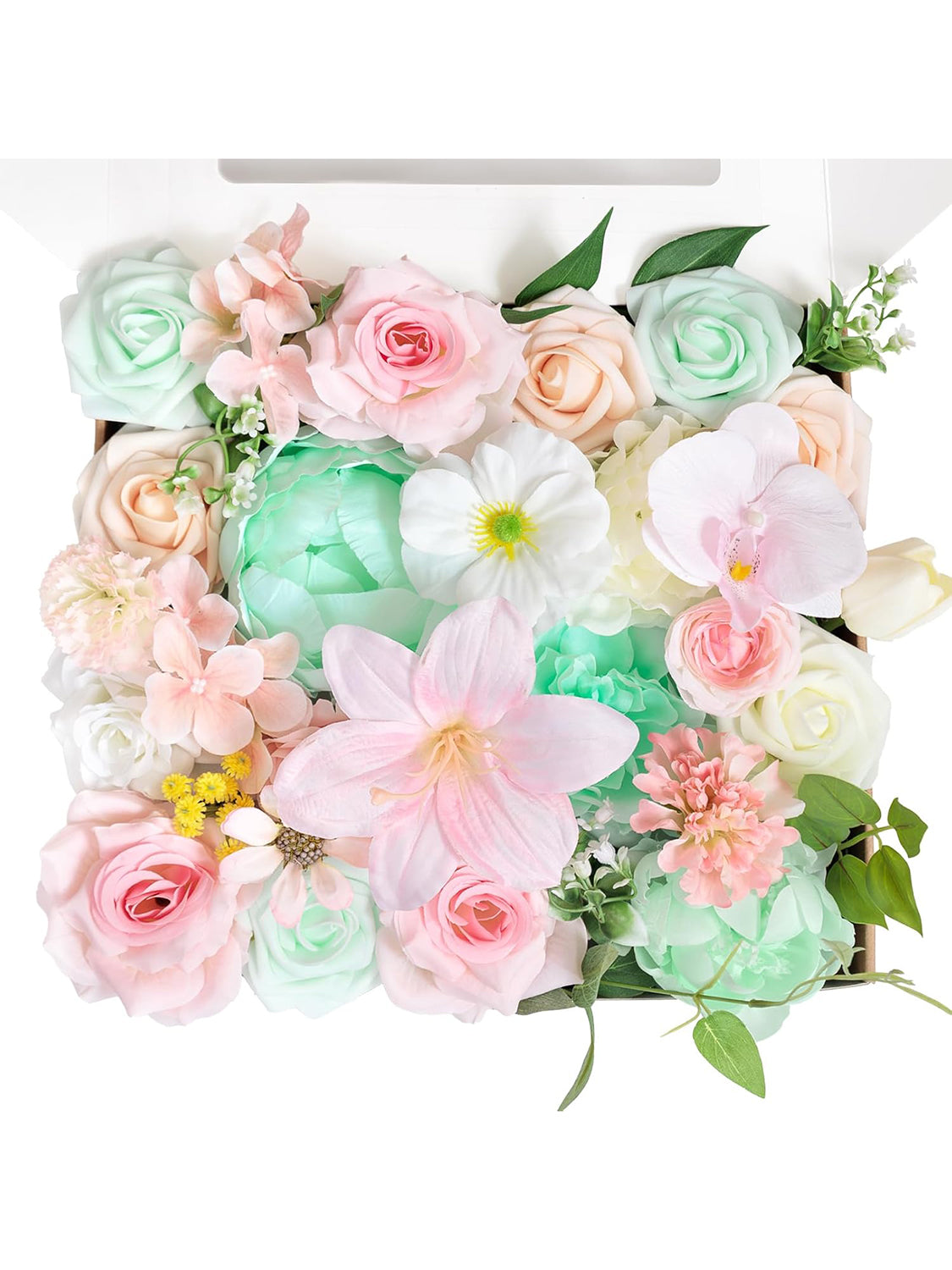Mint&pink DIY Wedding Artificial Flowers Combo Box