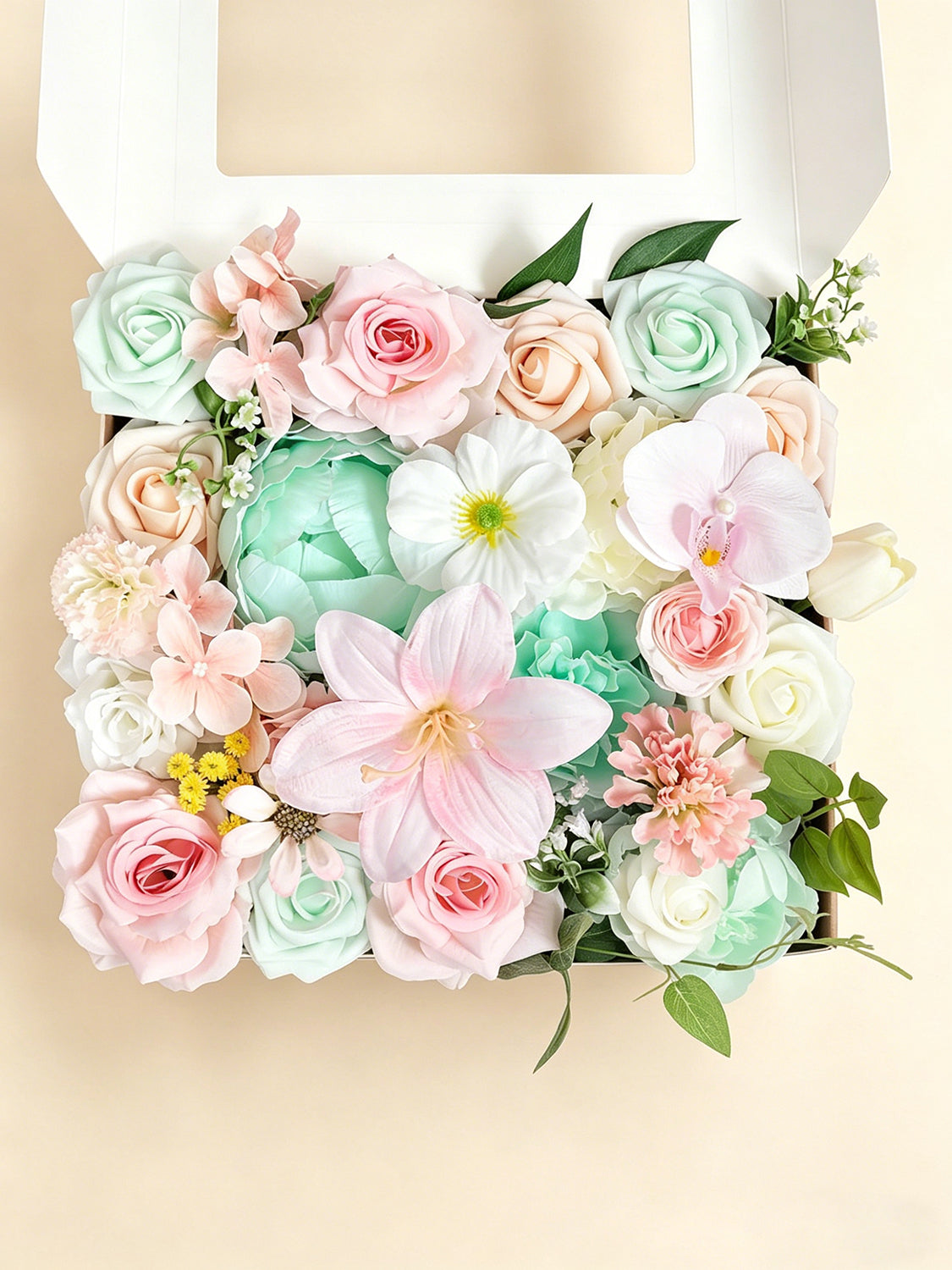Mint&pink DIY Wedding Artificial Flowers Combo Box