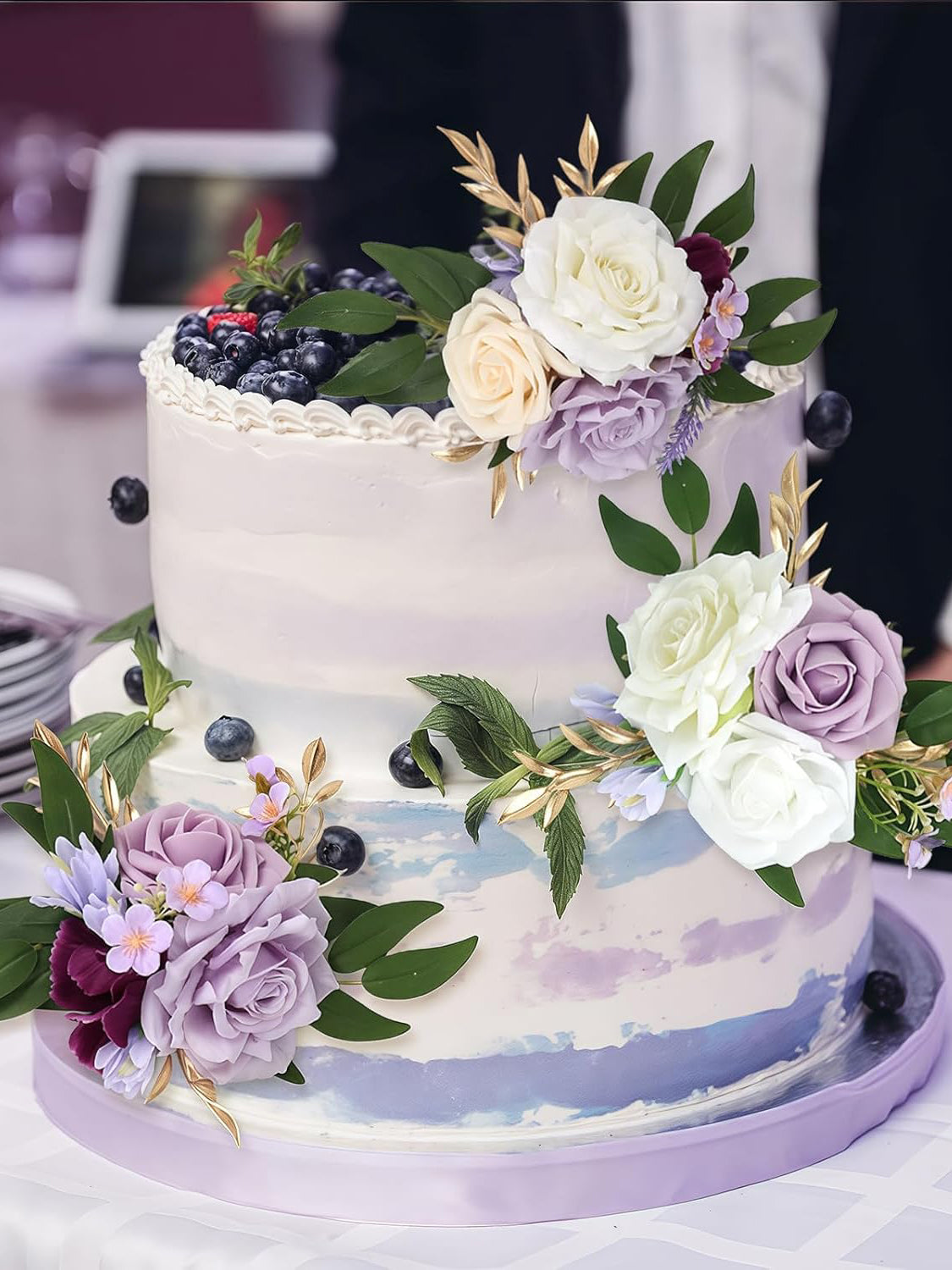 Purple Wedding Cake Topper Flowers For Cake Decorations