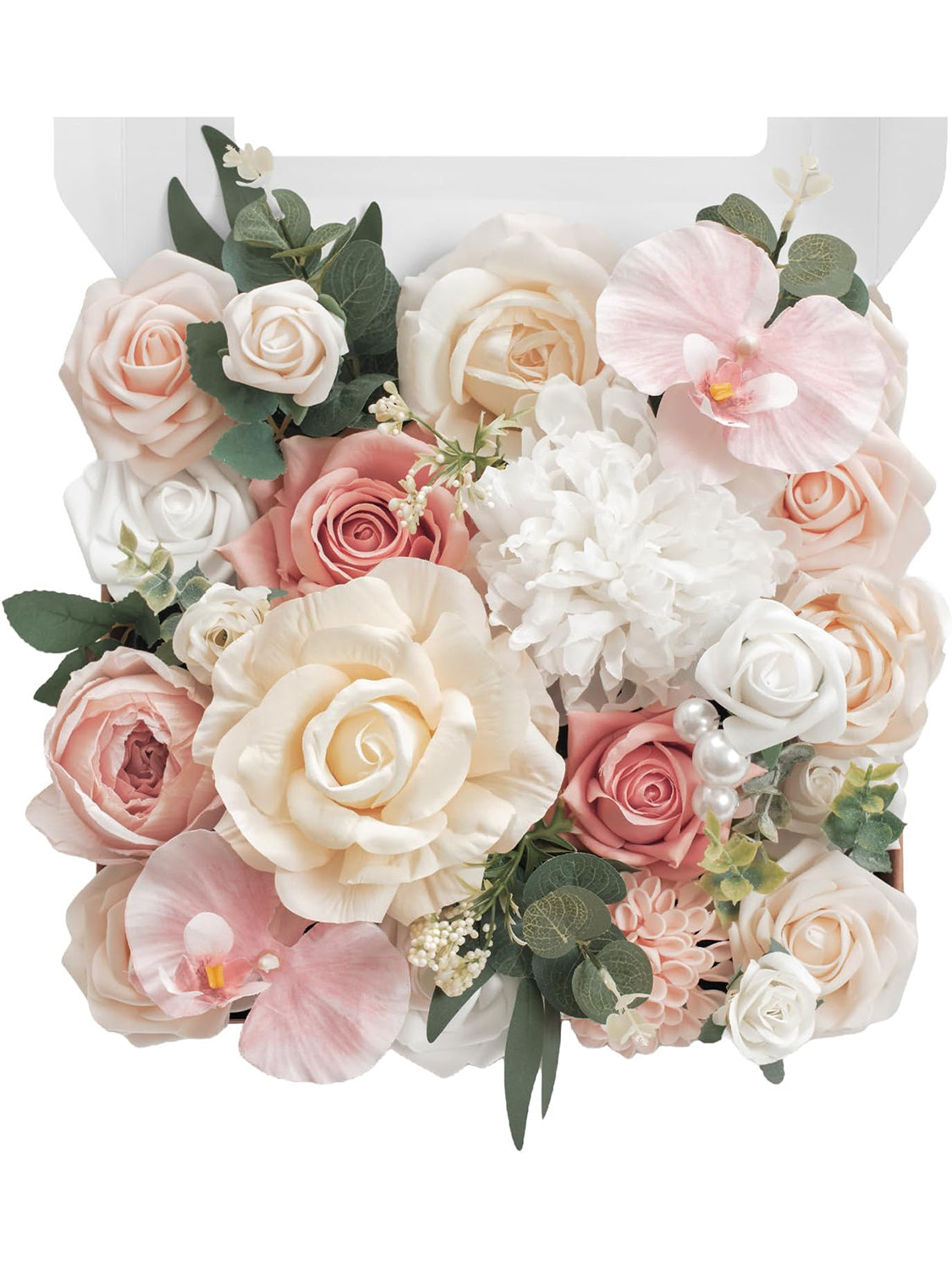 Dusty Rose & Champange DIY Wedding Artificial Roses Flowers Combo Box