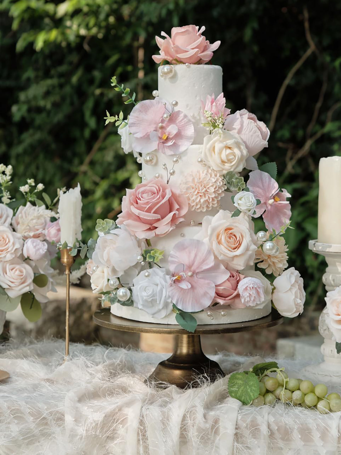 Dusty Rose & Champange DIY Wedding Artificial Roses Flowers Combo Box