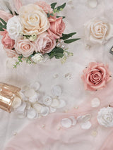 Dusty Rose & Champange DIY Wedding Artificial Roses Flowers Combo Box