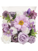 Purple & White DIY Wedding Artificial Flowers Combo Box