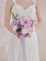 Purple & White DIY Wedding Artificial Flowers Combo Box