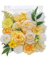 Yellow & Champange DIY Wedding Artificial Roses Flowers Combo Box