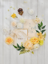 Yellow & Champange DIY Wedding Artificial Roses Flowers Combo Box