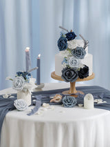 Dusty Blue and White DIY Wedding Artificial Flowers Combo Box