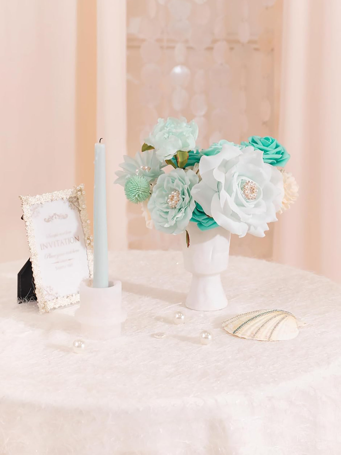 Teal Green&Champagne DIY Wedding Artificial Roses Flowers Combo Box
