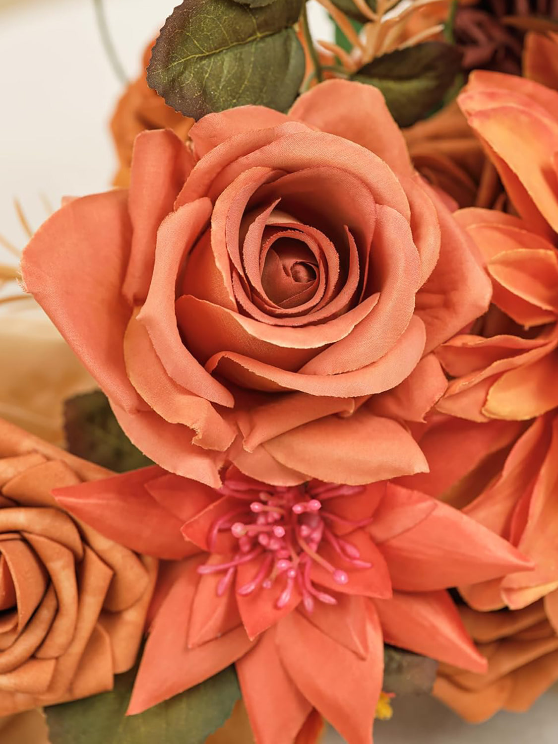 Deep Burnt Orange DIY Wedding Artificial Flowers Combo Box