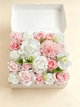 Blush Pink & White DIY Wedding Artificial Rose Flowers Combo Box