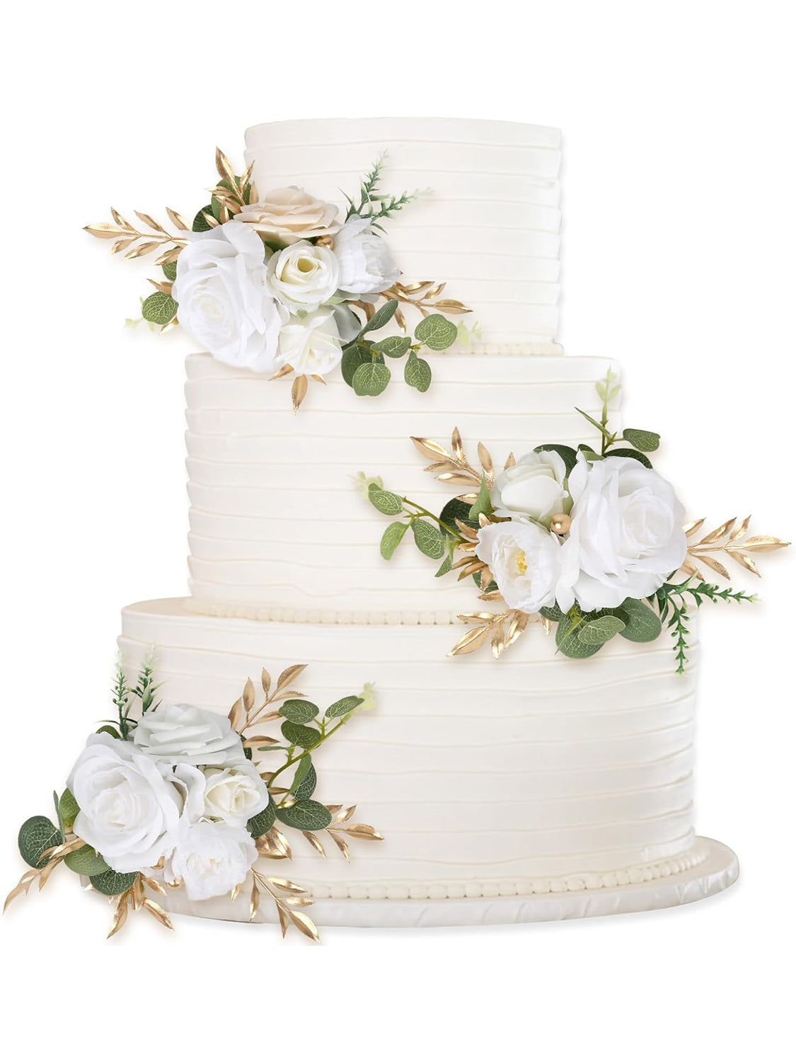 White Artificial Cake Flowers for Wedding Cake Decorating