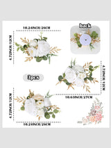 White Artificial Cake Flowers for Wedding Cake Decorating