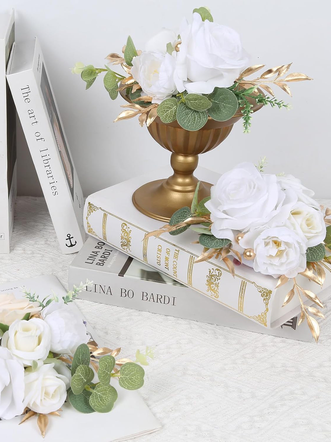 White Artificial Cake Flowers for Wedding Cake Decorating