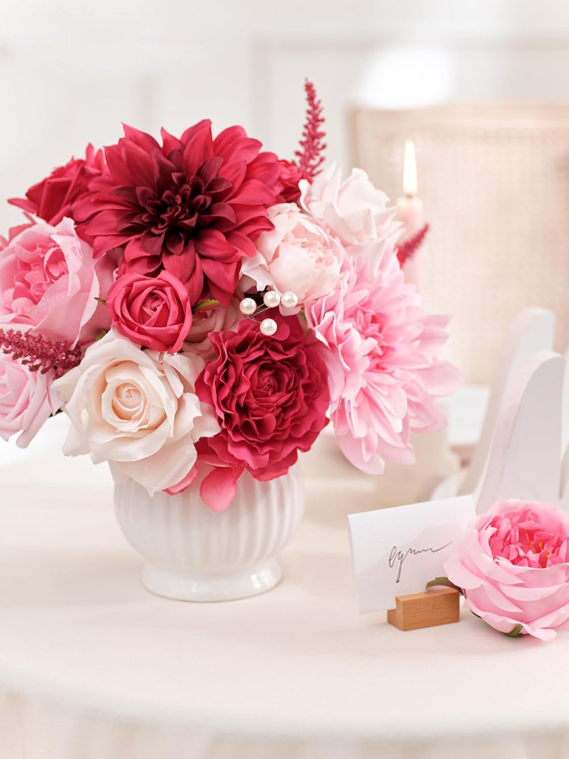 Deep Hot Pink DIY Wedding Artificial Flowers Combo Box