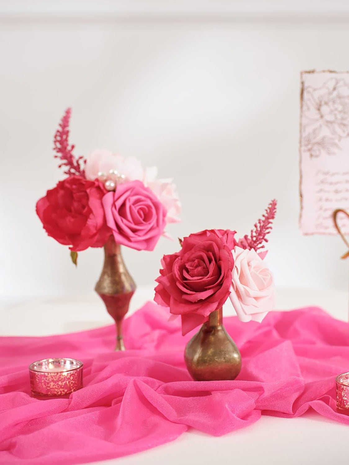 Deep Hot Pink DIY Wedding Artificial Flowers Combo Box