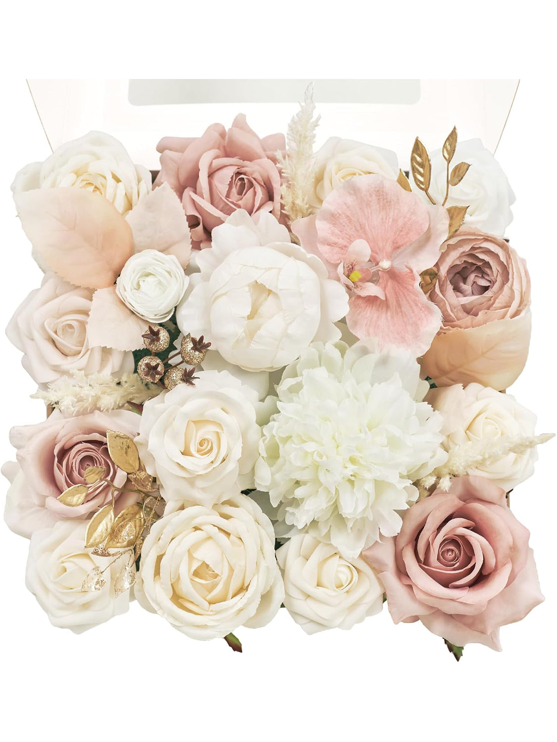 Dusty Rose & Champange DIY Wedding Artificial Rose Flowers Combo Box