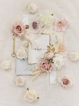Dusty Rose & Champange DIY Wedding Artificial Rose Flowers Combo Box
