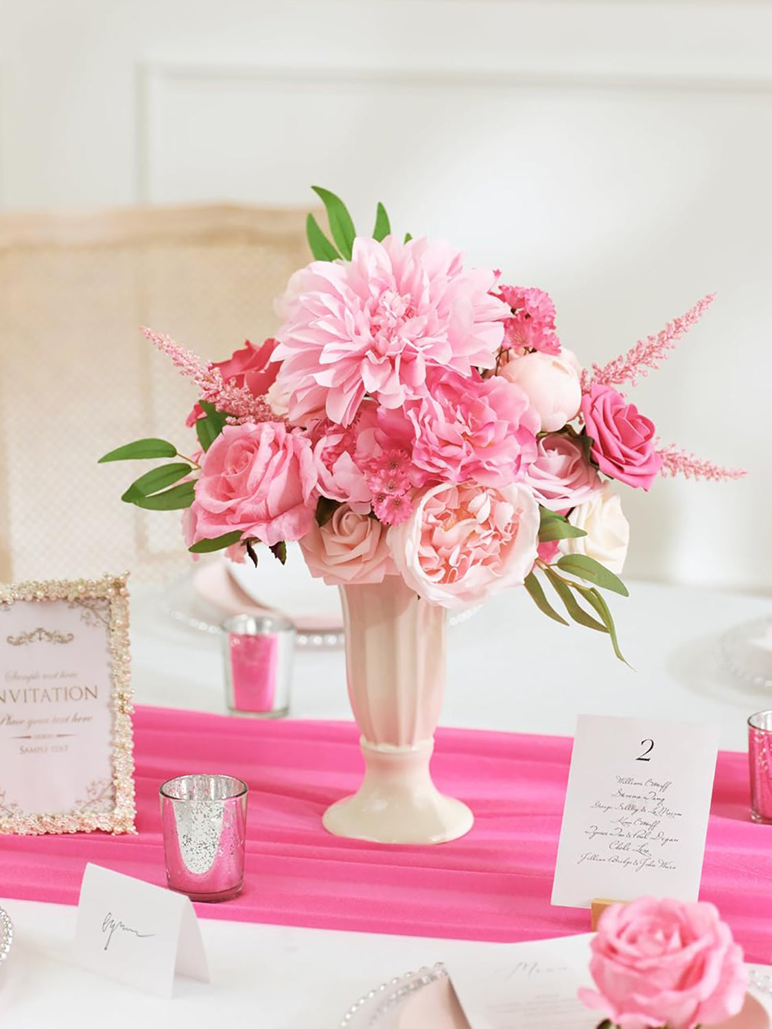 Hot Pink DIY Wedding Artificial Flowers Combo Box