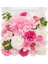 Hot Pink & White DIY Wedding Artificial Flowers Combo Box