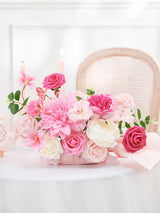 Hot Pink & White DIY Wedding Artificial Flowers Combo Box