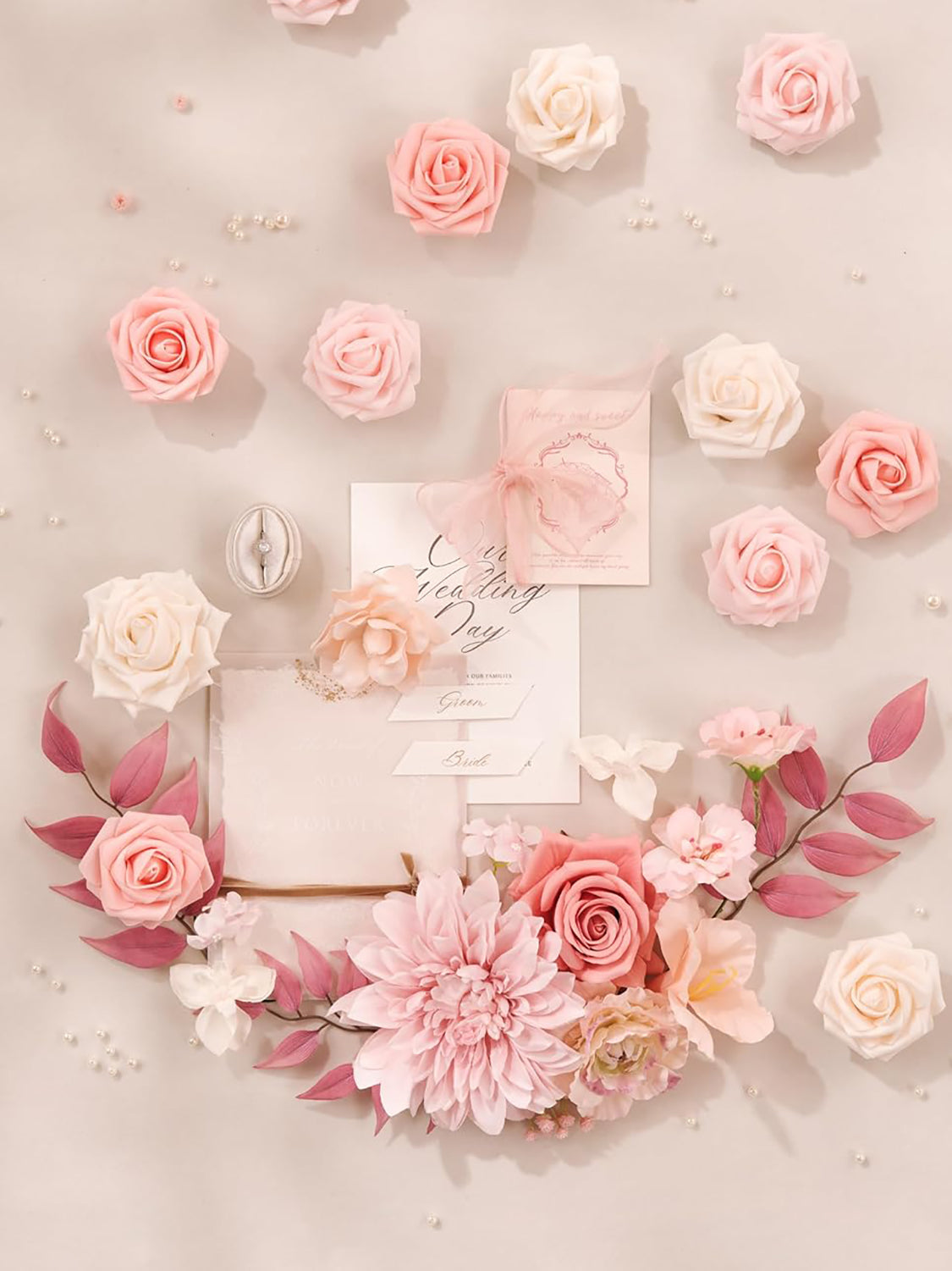 Light Pink DIY Wedding Artificial Flowers Combo Box