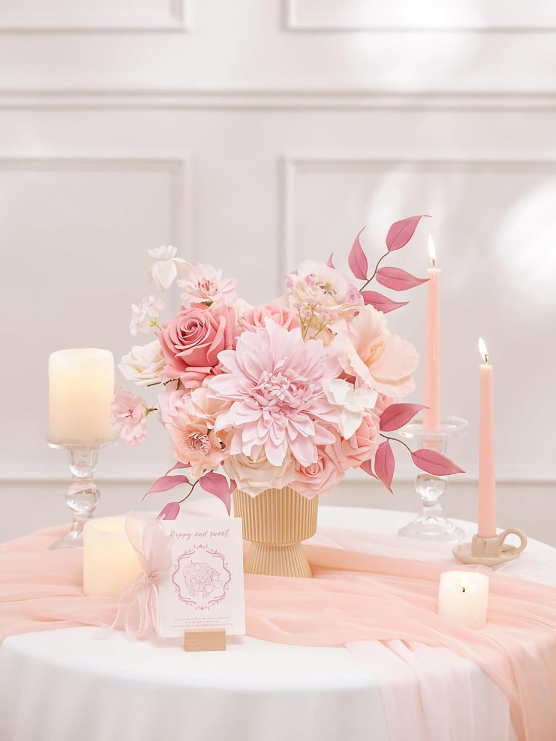 Light Pink DIY Wedding Artificial Flowers Combo Box