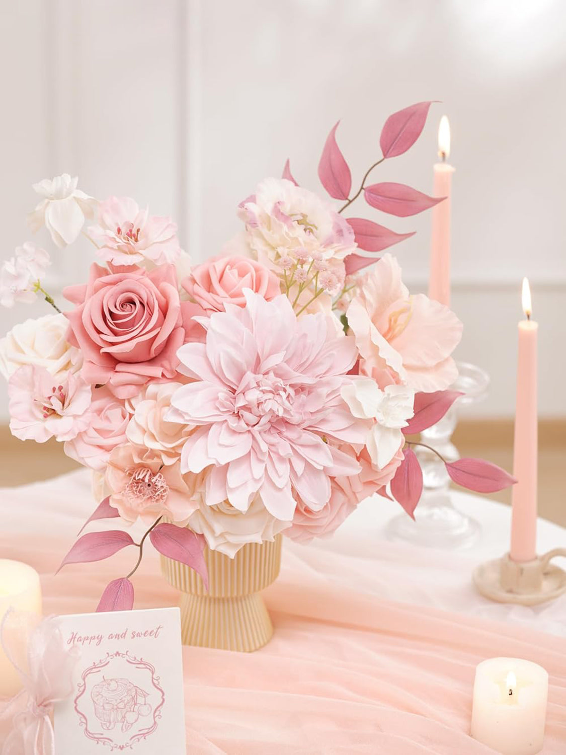 Light Pink DIY Wedding Artificial Flowers Combo Box