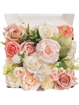 Pink & Champagne DIY Wedding Artificial Rose Flowers Combo Box