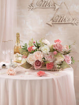 Pink & Champagne DIY Wedding Artificial Rose Flowers Combo Box