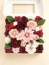 Burgundy & Pink DIY Wedding Artificial Flowers Combo Box