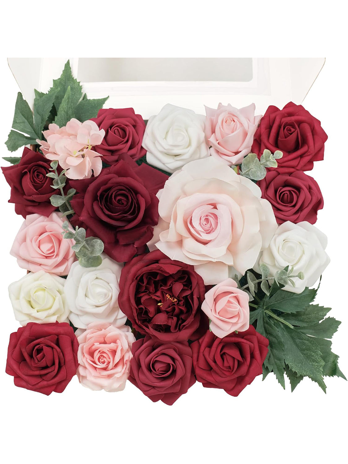 Red & Blush Pink DIY Wedding Artificial Flowers Combo Box